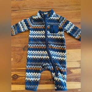 Old Navy Blue and Brown Patterned One Piece